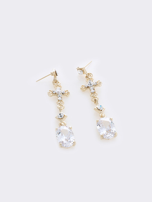 Crossed `drop` Style Earrings