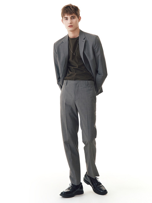 Lightweight Slim-fit Italian Fabric Suit Jacket +  Straight  Trousers SET__3color