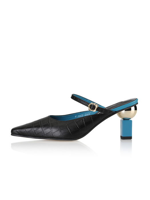 Peyton Sandals / 20RS-S415 Black croc+Deep blue