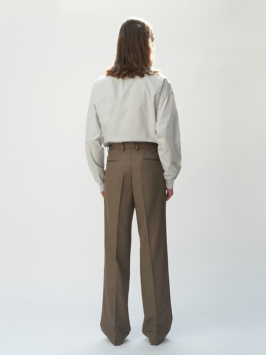 WOOL DETAIL PANTS BROWN