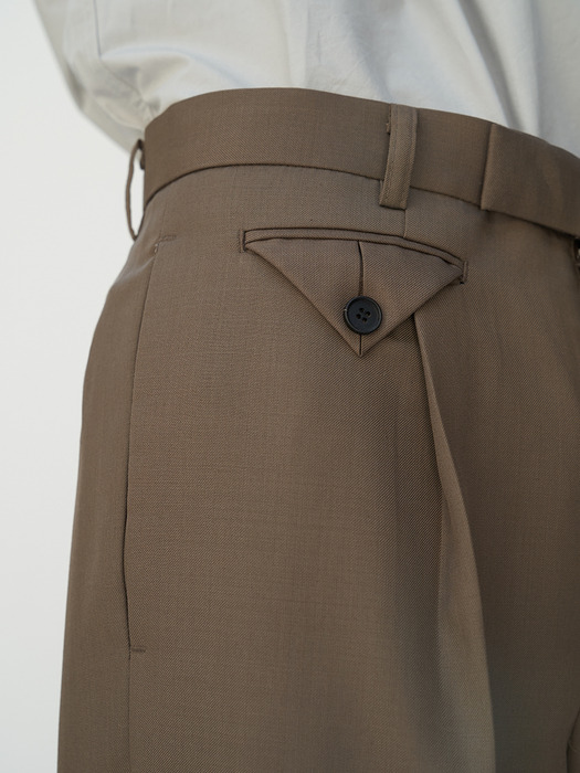 WOOL DETAIL PANTS BROWN