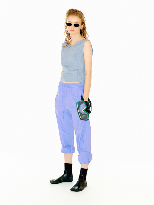 WIDE FIT COLOUR PANTS violet