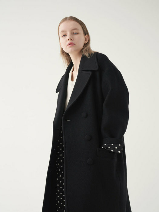 20 Fall_Black Wool Double-Breasted Coat 