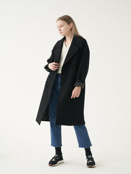 20 Fall_Black Wool Double-Breasted Coat 