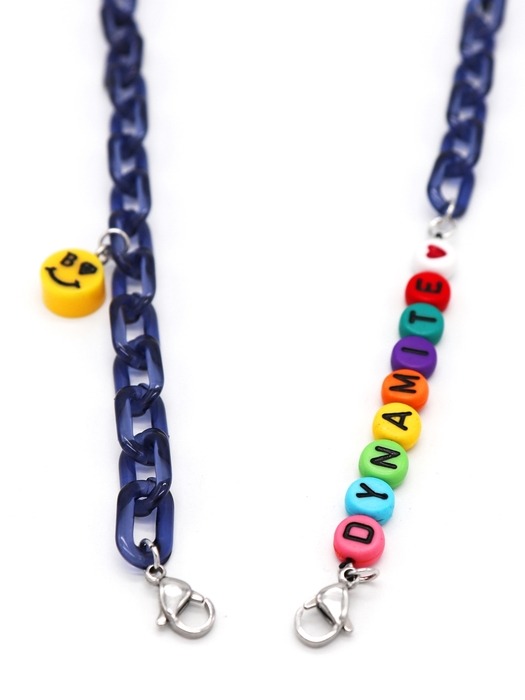 Smile color initial acrylic chain mask strap 스마일 이니셜 아크릴 체인 마스크 스트랩