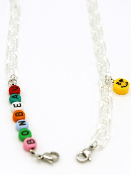 Smile color initial acrylic chain mask strap 스마일 이니셜 아크릴 체인 마스크 스트랩