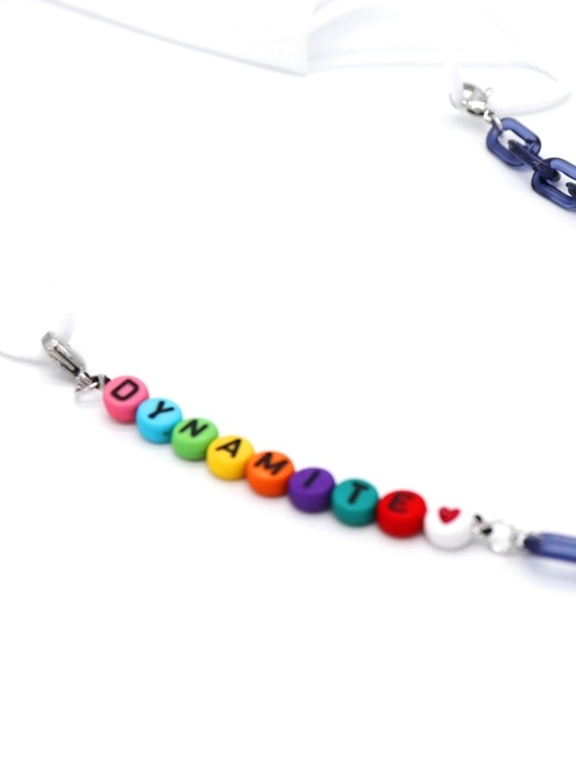 Smile color initial acrylic chain mask strap 스마일 이니셜 아크릴 체인 마스크 스트랩