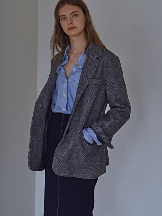 oversized wool blazer (grey)