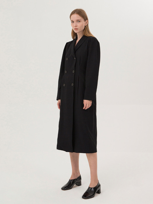 Double-Breasted Jacket Dress - Black