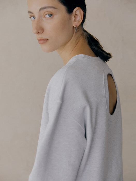 Cut-Out Sweatshirt_Melange Grey