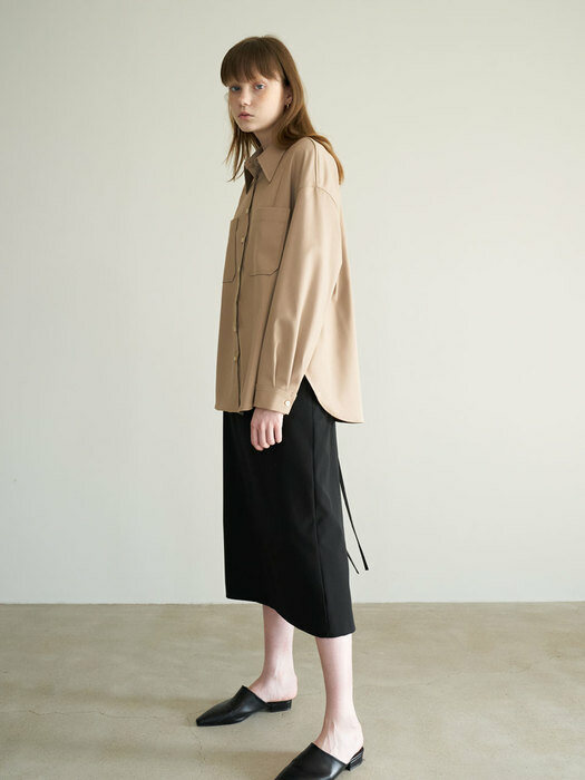 20 Winter_Beige Tencel Over Shirt 