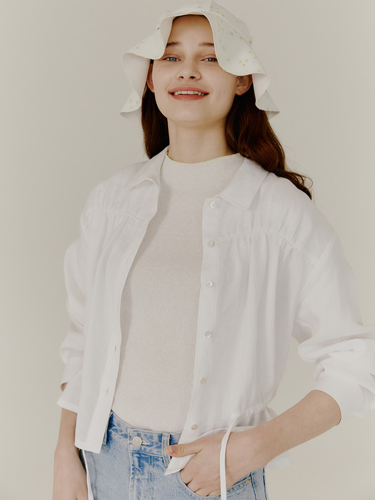  Bien Shirt Jacket - Optic White Linen