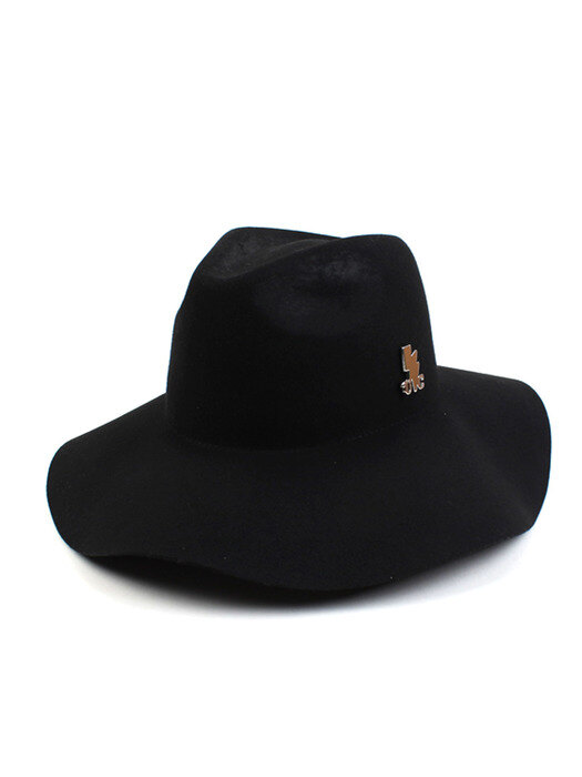 Silver Thunder Long Wool Black Fedora 울페도라