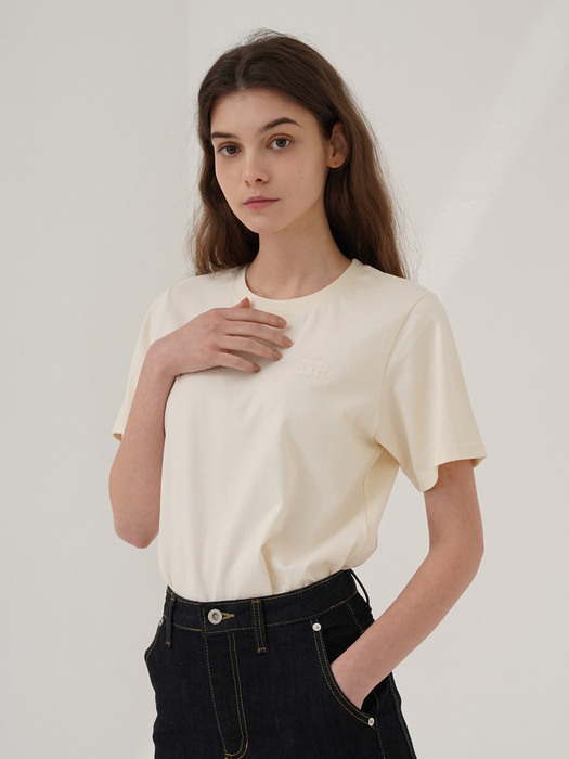 Shade cotton T shirt - Cream yellow