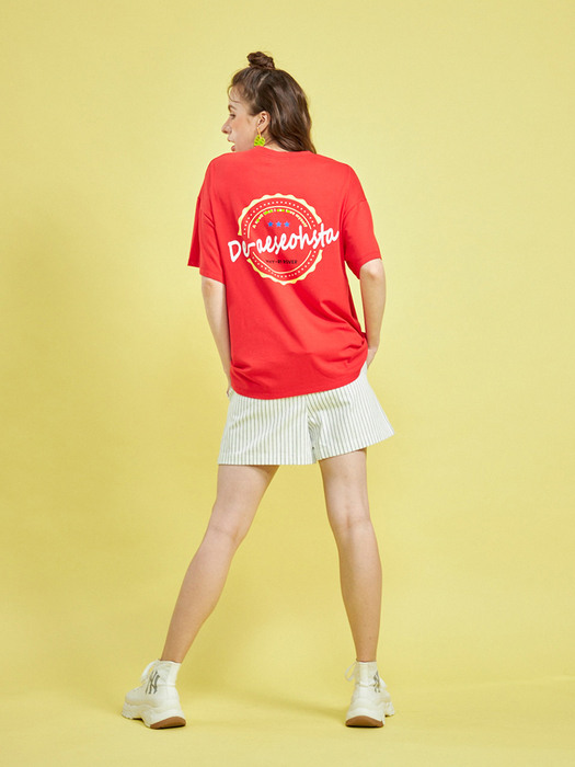 OVER FIT LOGO T-SHIRT(RED)