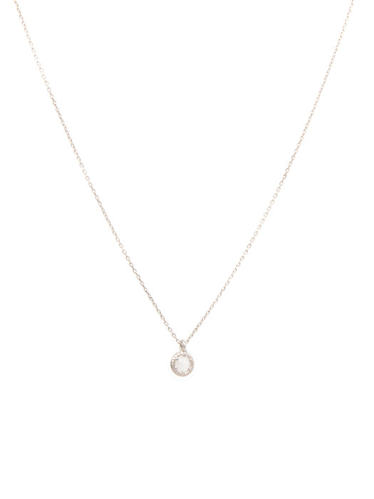 round moonstone necklaces(silver925)