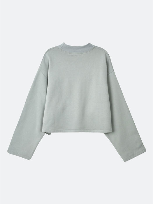 half neck crop sweatshirt_sky blue