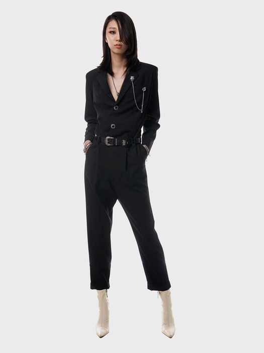 Single-Breasted Wool-Twill Tailoring Jumpsuit(UNISEX)_UTP-FJ01