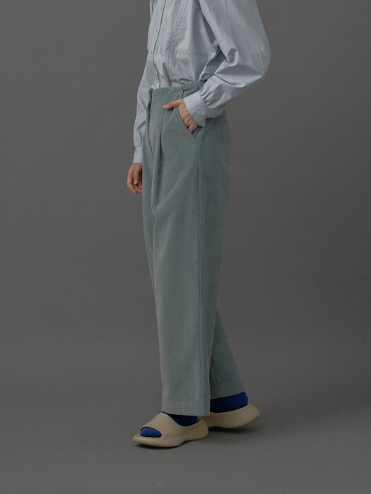 Anna Corduroy Wide Pants_Mint