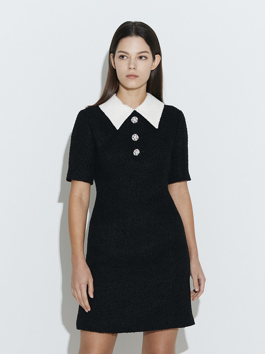 Detatchable Collar Dress [Black&White]