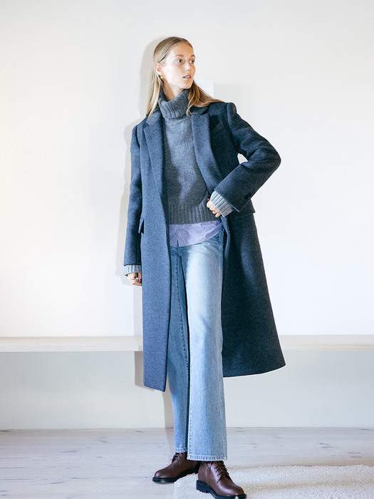 [N]COPENHAGEN Cashmere blended h-line maxi coat (Charcoal)