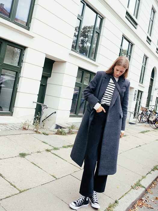 [N]COPENHAGEN Cashmere blended h-line maxi coat (Charcoal)