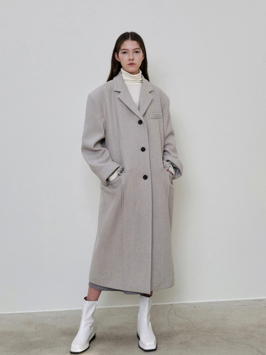 DART POINT SINGLE LONG COAT_IVORY