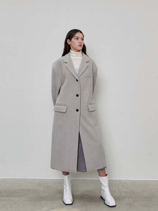 DART POINT SINGLE LONG COAT_IVORY