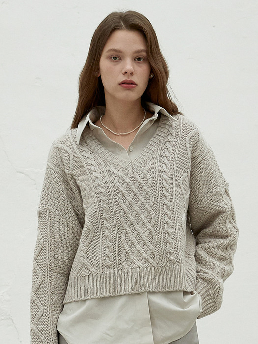 iuw1112 twist crop wool knit (beige)