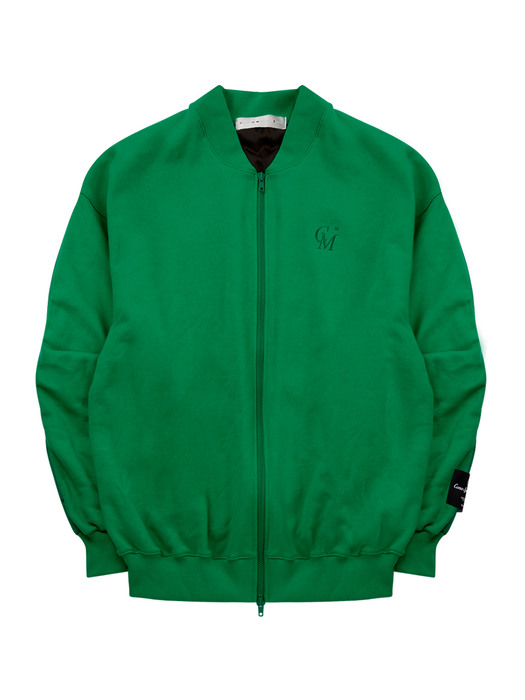 UNISEX Fleece-Back Cotton-Jersey and Padded Shell Zip-Up Sweatshirt (Green)