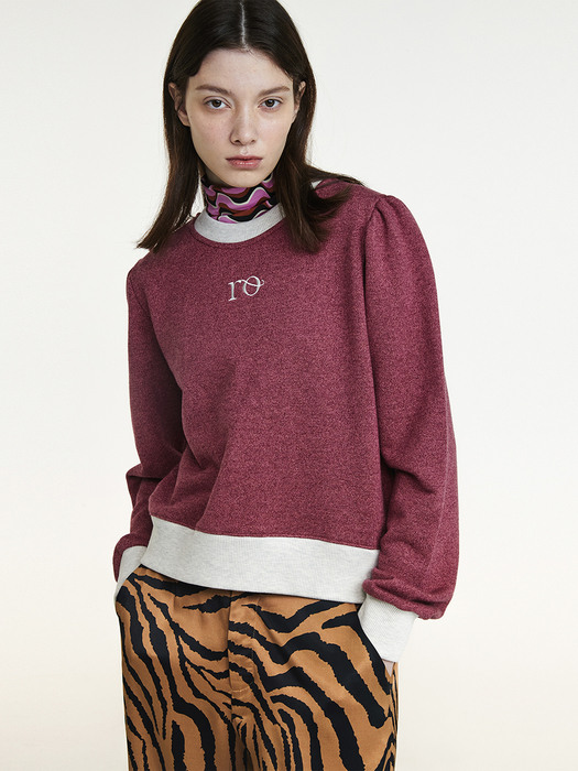 R COLOR MIX PUFF SWEATSHIRT_RED