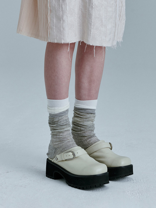 70S CLOGS_ivory plain