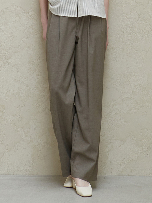 amr1389 two button slacks (gray brown)