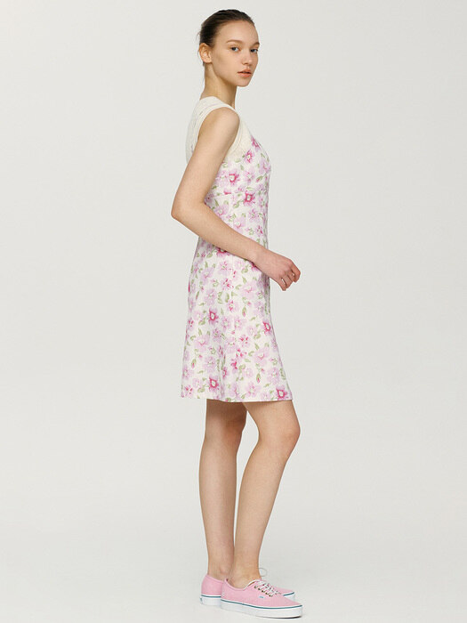[N]MONSARRAT Sleeveless mini dress (Pink flower)