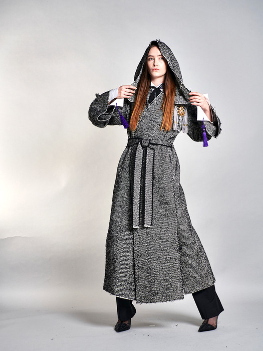  Long HB Robe Coat | 롱 헤링본 로브 코트