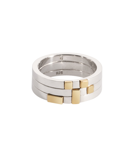 [Silver 925] uneven checkerboard ring