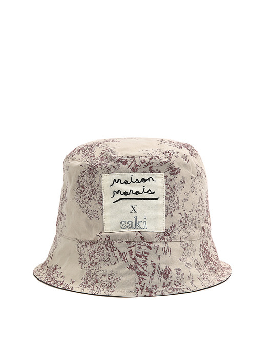 Toile De Jouy Bucket Hat, Charcoal