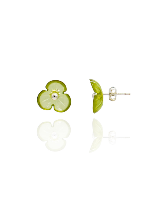 Green Daisy Silver Earring Ie209 [Silver]