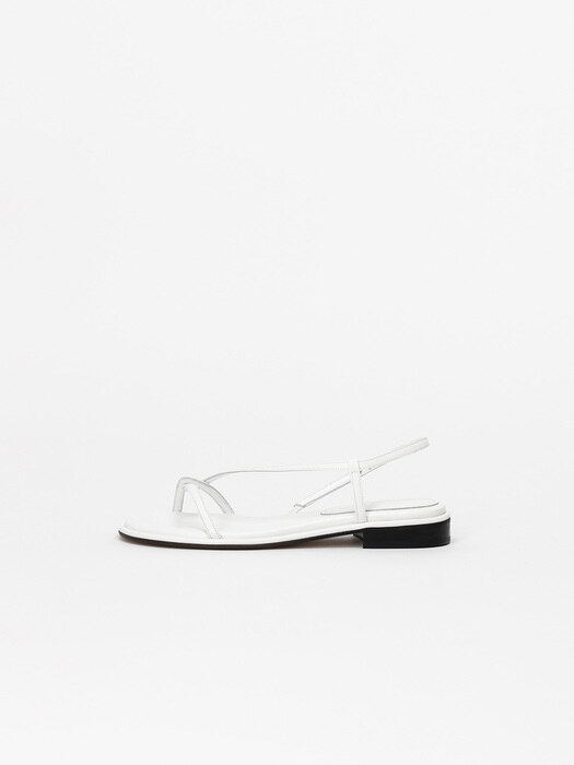 Bron Strap Flat Sandals in Pure White