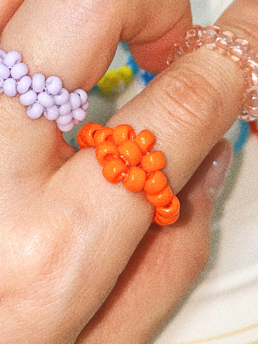 Tangerine Bold Beads Ring 비즈반지