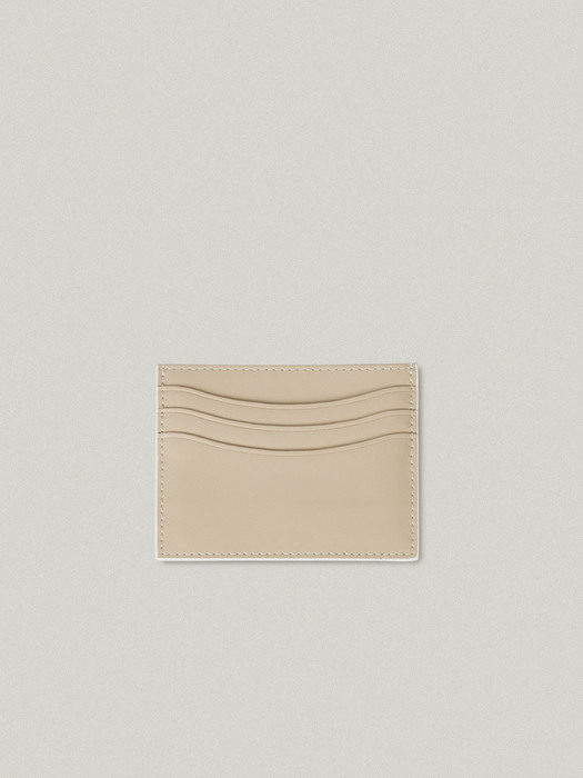 LOGO CARD HOLDER IN BEIGE