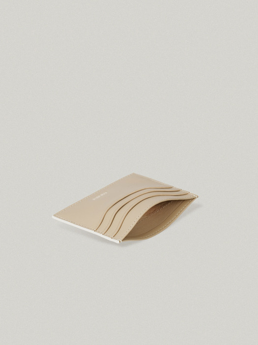 LOGO CARD HOLDER IN BEIGE