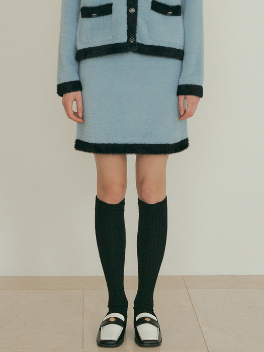 V. cotton candy knit skirt (light blue)