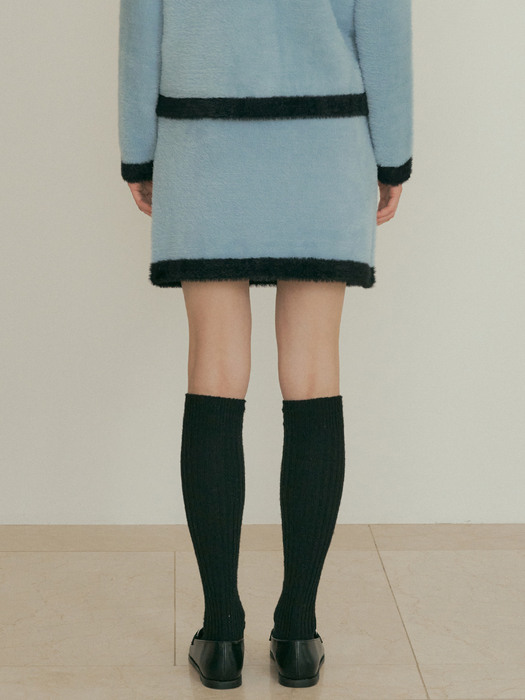 V. cotton candy knit skirt (light blue)