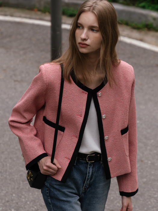 Laura tweed jacket_Pink