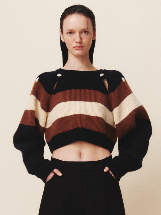 Stripe Crop Knit Black Stripe