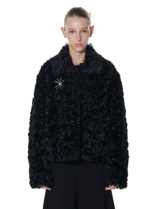 Eco Fur Jacket (Black)