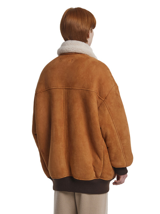 Shearling Bomber Jacket_Brown