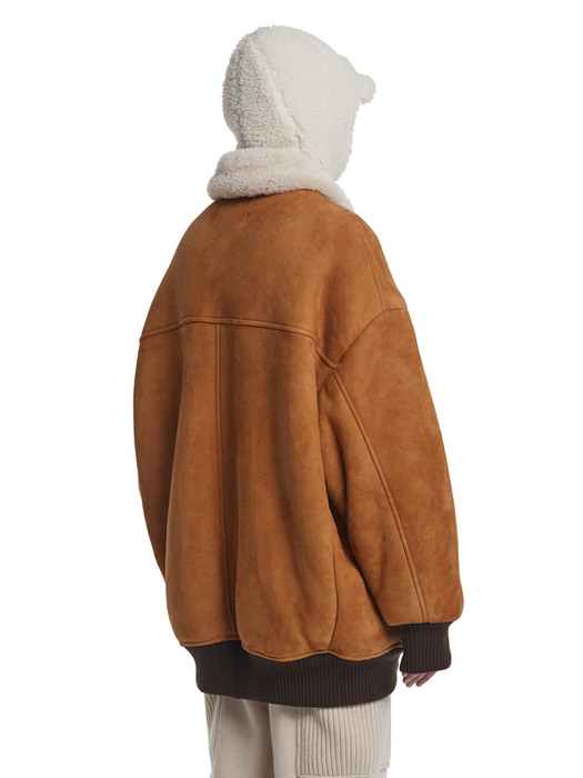 Shearling Bomber Jacket_Brown