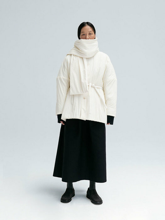 Padded Reversible Half Jacket / Ivory